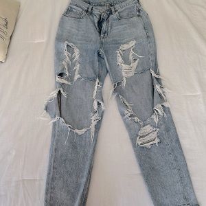 2 regular American Eagle ripped mom jeans